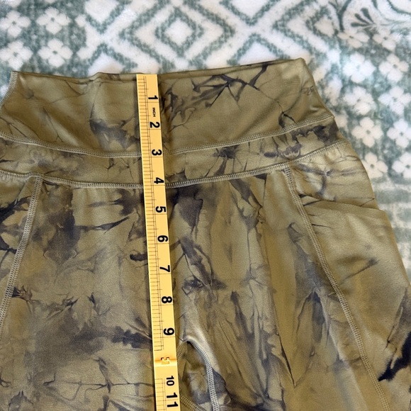 Alphalete Alphalux Pocket Leggings Tie Dye Cactus Green Brown Small - Picture 5 of 6
